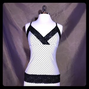 White House Black Market polka dot top